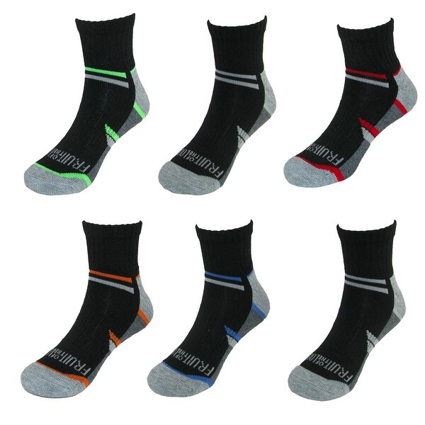 Fruit of the Loom Boys 6-Pair Half Cushion Ankle Socks