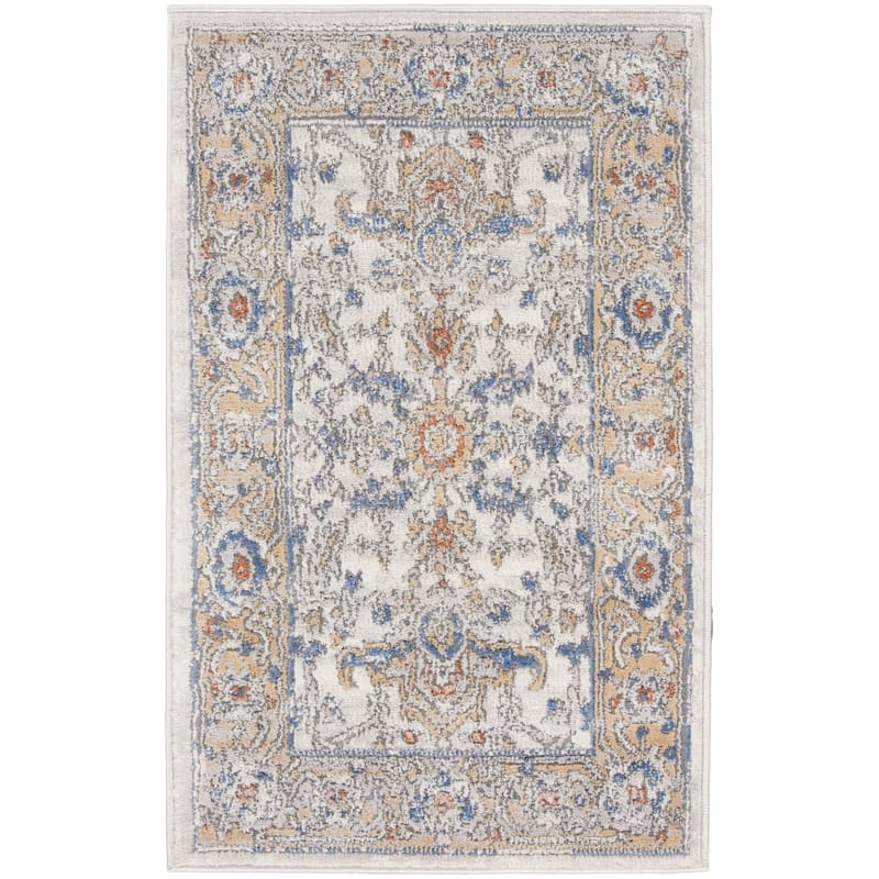 New Concept Washables Series 4 Indoor only Persian Area Rug - 2' x 3' - Blue/Cream - Rectangle