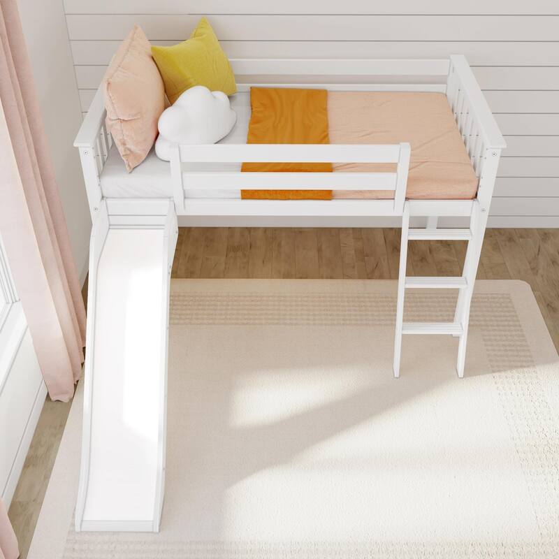Max and Lily Classic Twin-Size Low Loft with Easy Slide