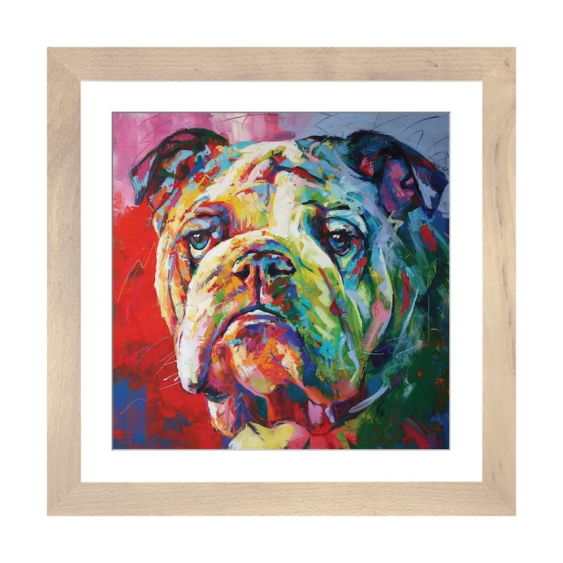 iCanvas "Bulldog" by Jos Coufreur - Natural - 24x24x1