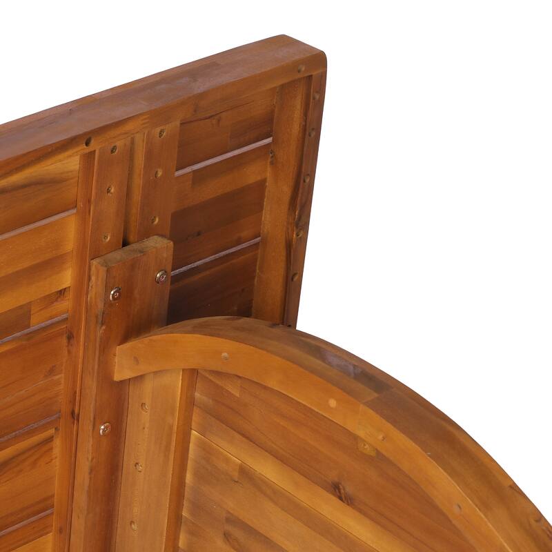 Christopher Knight Home Thalorin Vietnamese Acacia Wood Outdoor Dining Table with Fishtail Legs and Slatted Top