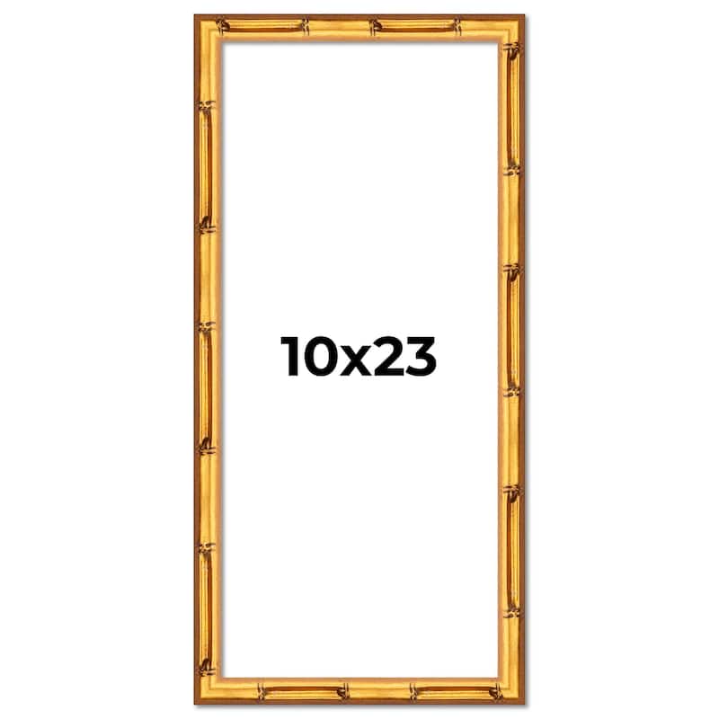 10x23 Frame Gold Bamboo Solid Wood Picture Frame | 1 Inch Moulding
