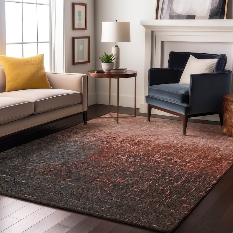 Premium Washable Super Soft Casual Ombre Mayfield Rug - Paprika - 5' x 7'6"