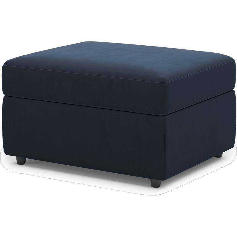 HomeRoots 30" Gray and Black Chenille Storage Ottoman