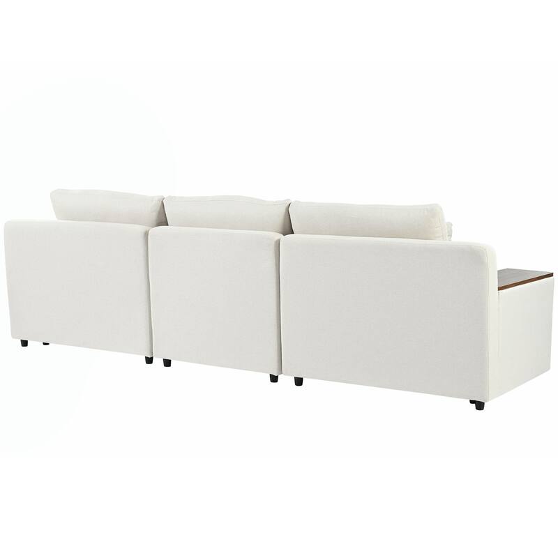 L-shaped Modular Sectional Sofa with Removable Back Cushions