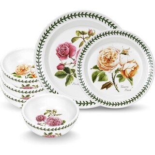 Service De Table 18 Pièces Portmeirion – Botanic Roses – Porcelaine Fleurie – 6 Personnes
