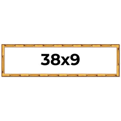 38x9 Frame Gold Bamboo Picture Frame Modern Photo Frame Includes UV Acrylic Shatter Guard Front Acid Free Foam Backing Board