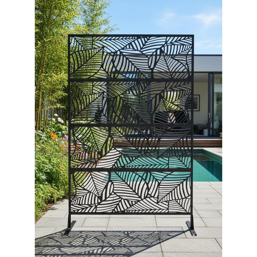 70" H Decorative Metal Garden Fences, Rust-Proof Scroll Design