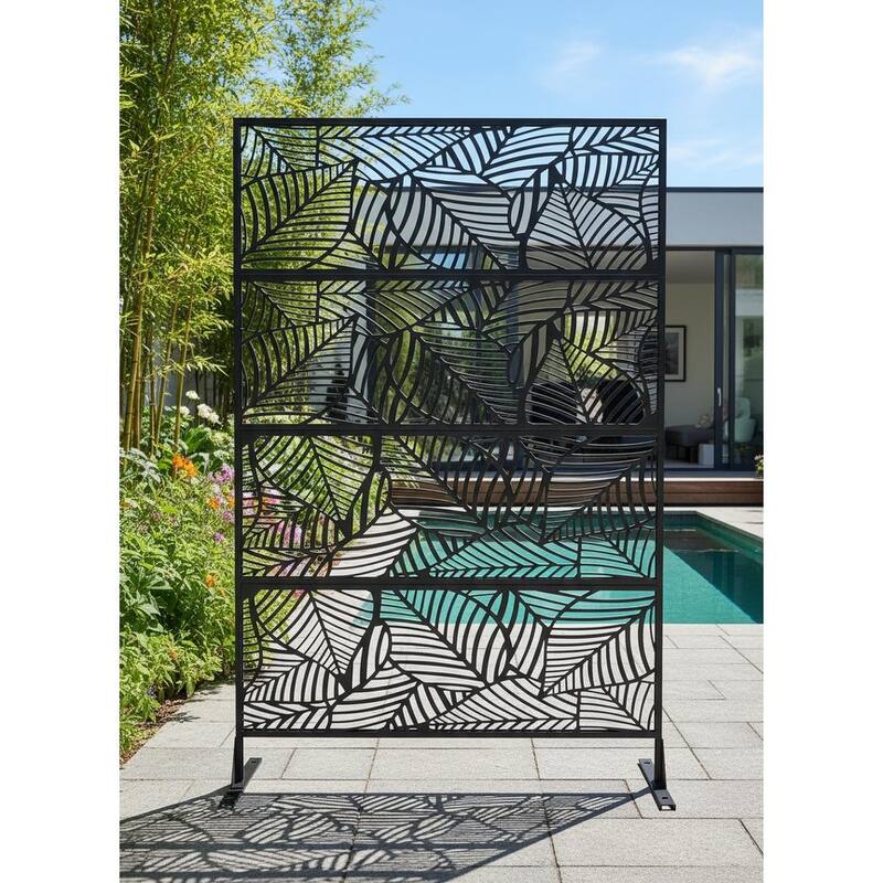 70" H Decorative Metal Garden Fences, Rust-Proof Scroll Design - B