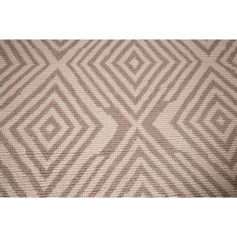 All-Over Geometric Moroccan Large Area Rug Handmade Wool Carpet - 9'10"x 14'9"