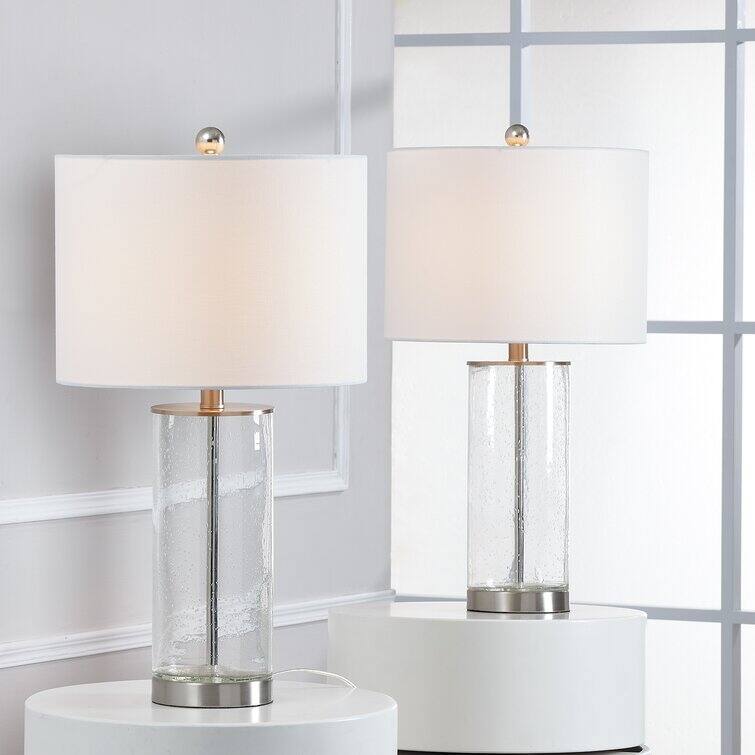23.75" Clear Glass Table Lamp Set (Set of 2) - 13*13*23.75