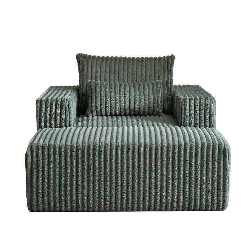 Cozy 62.5-Inch Recliner Chair with Footrest - Plush No Assembly Sofa for Indoor Relaxation