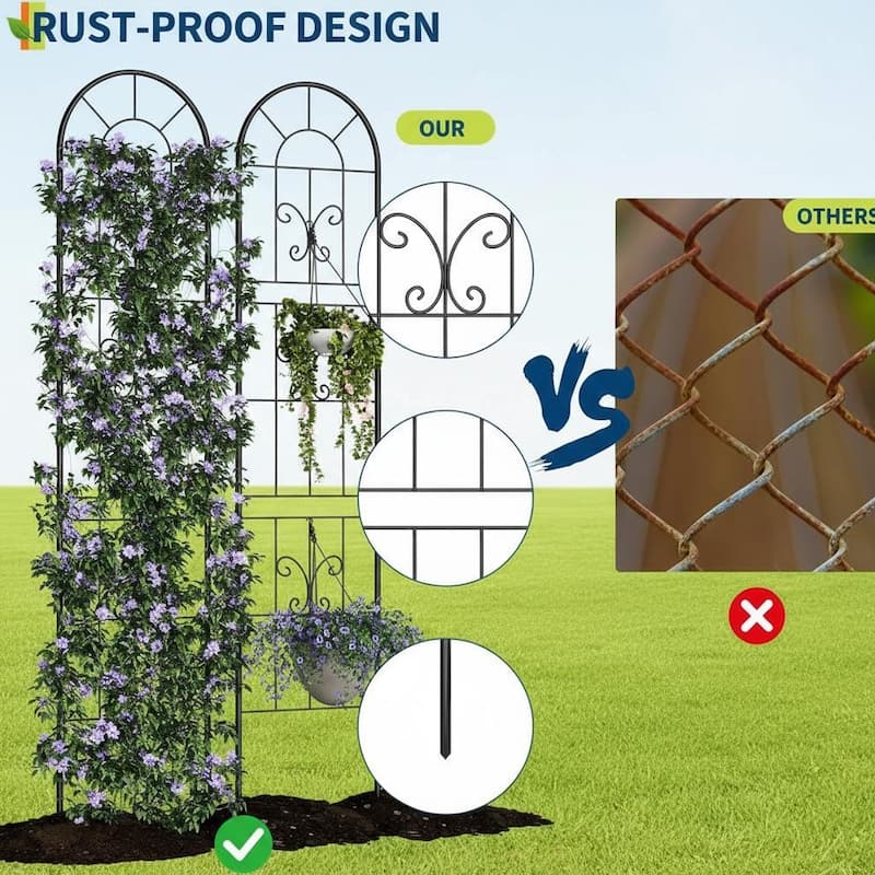 5.5ft Tall Metal Trellis, for Flowers, Vines & Vegetables