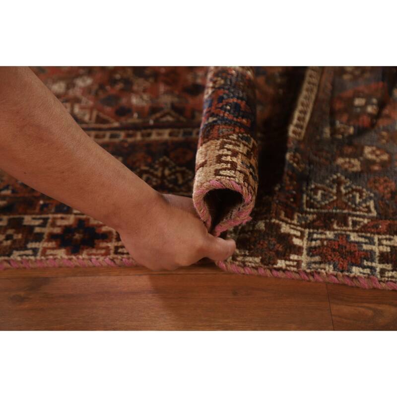 Pre-1900 Antique Qashqai Persian Rug Hand-knotted Wool Carpet - 5'2"x 6'5"