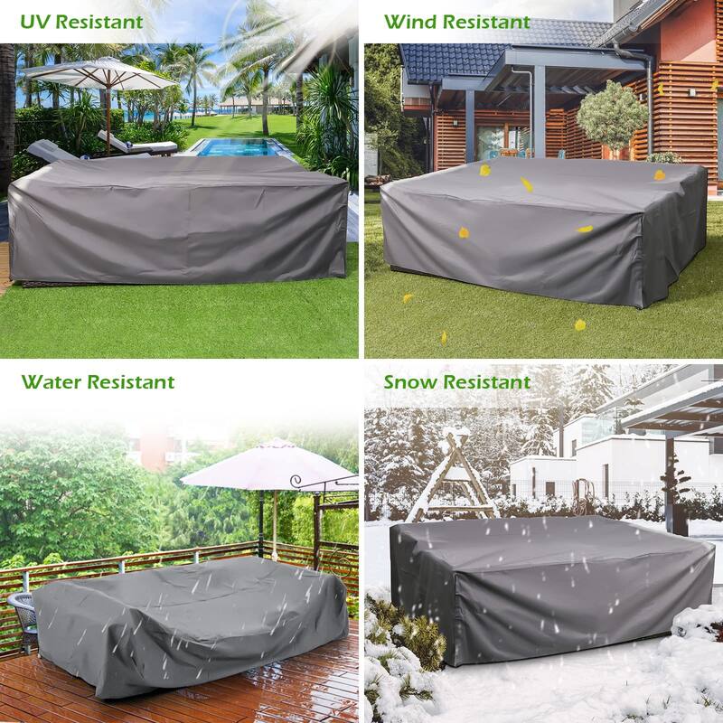 AECOJOY Patio Furniture Set Cover Waterproof Outdoor Sectional Sofa Cover