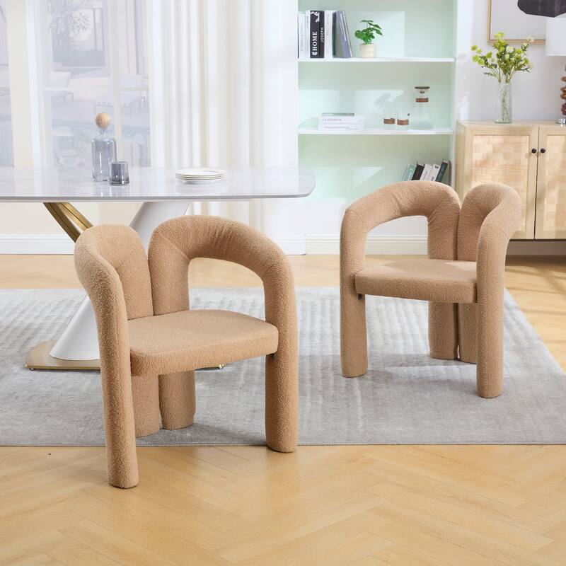 Velvet Fabric Upholstered Accent Chair Set of 2