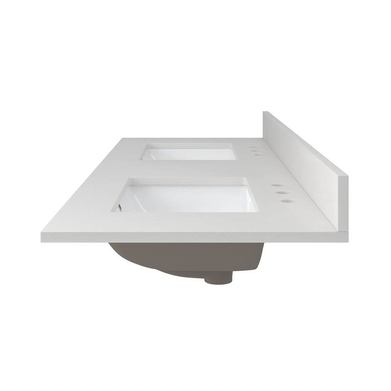 CRAFT + MAIN QZ61228R 61" Quartz Vanity Top with Backsplash and