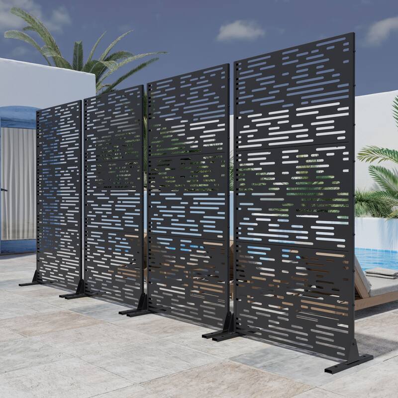 Outdoor Privacy Screen Metal Privacy Screen Panel Free Standing - 72*35