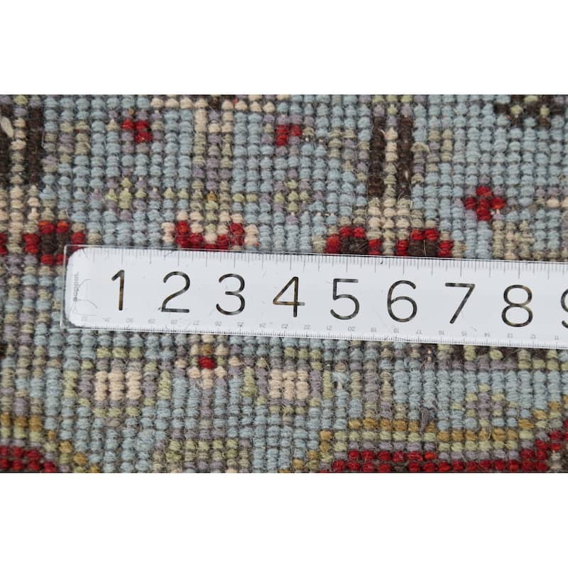Light Blue Geometric Kazak Indian Accent Rug Handmade Wool Carpet - 2'0"x 3'0"