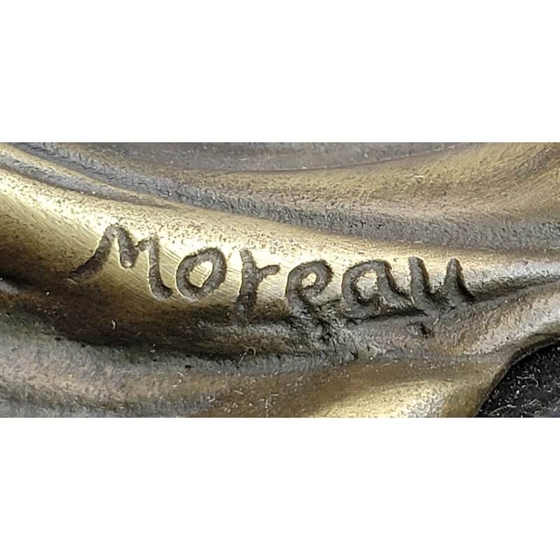 High Life Girl On Moon Bronze Statue Sculpture Figure 9 Inches X 6 Inches