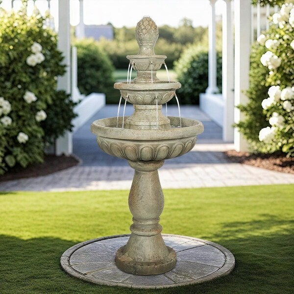 Italian Outdoor Water Fountain - 42.5in H Cascading Fountain for