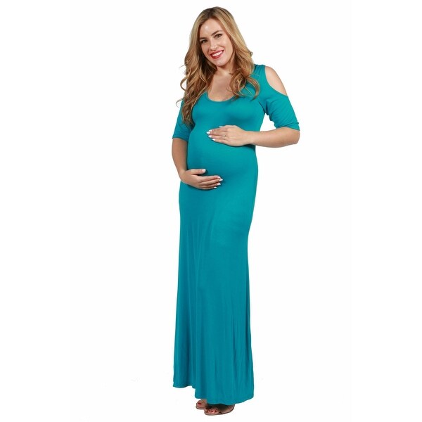 cold shoulder maternity maxi dress