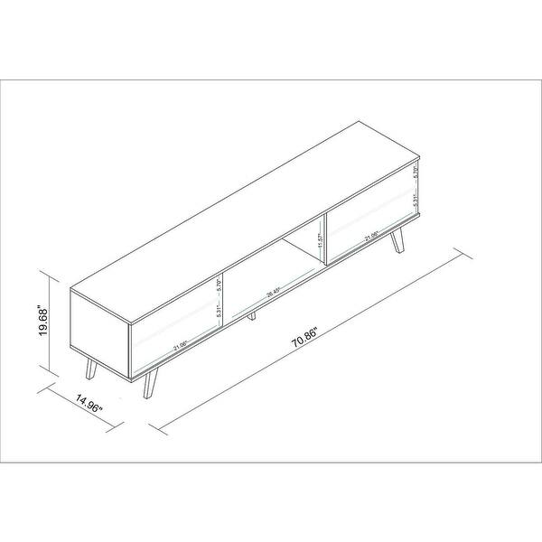 MidCentury Modern TV Stand in White and Marble Stamp Bed Bath