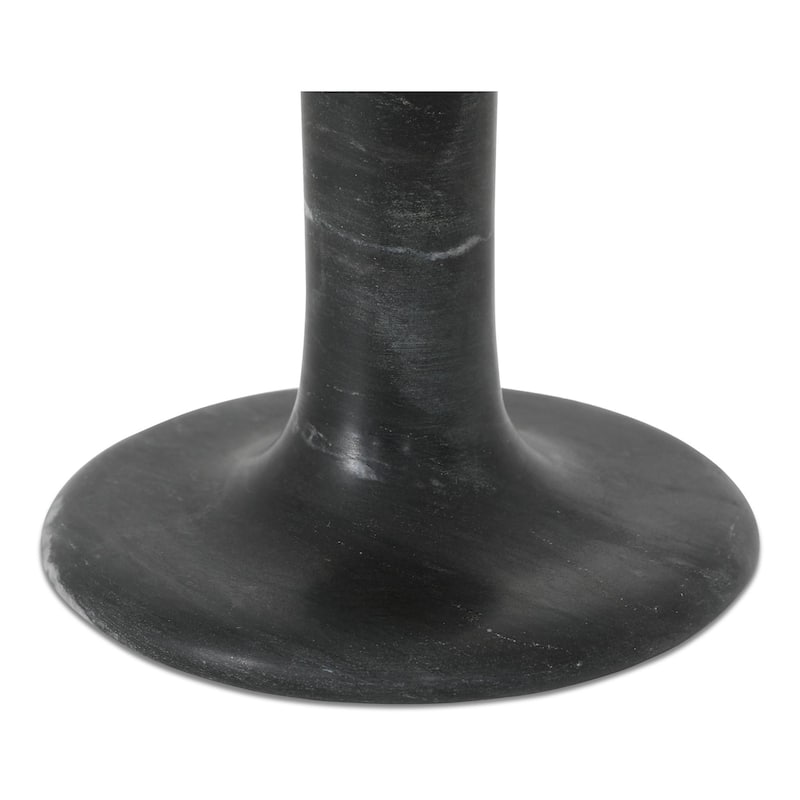 NADAAL STUDIOS Ira, Tall Candle Holder Solid Marble, Black Vein