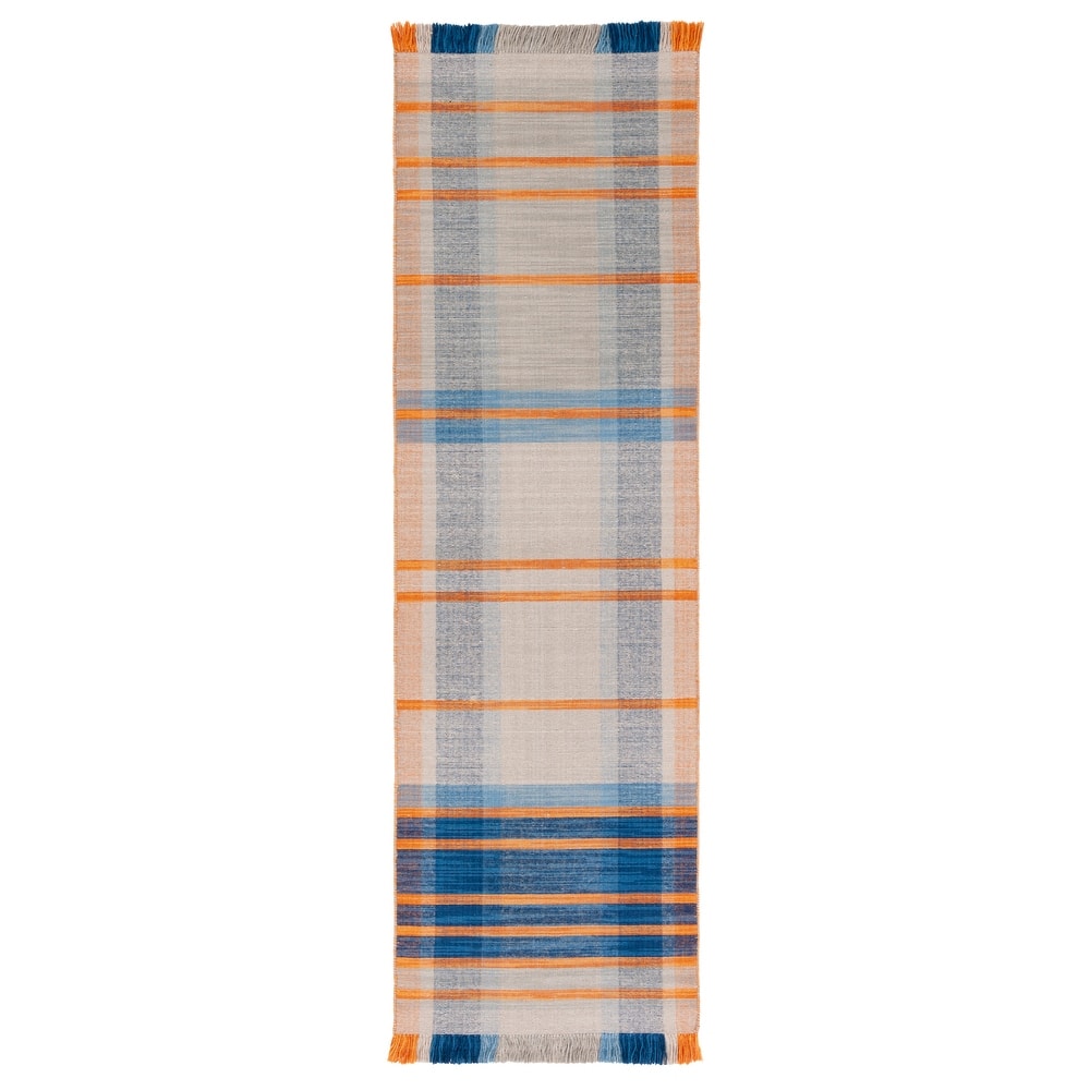 SAFAVIEH Striped Kilim Noelly Wool Fringe Rug