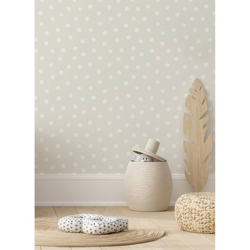 Chesapeake Jubilee Silver Dots Wallpaper - 20.9 x 396 x 0.025