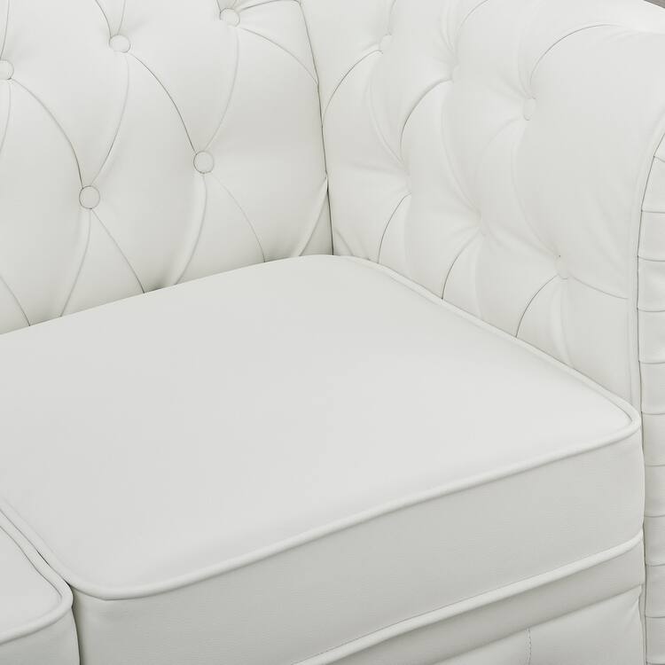 Chesterfield Modern Sofa & Accent Chair with Rolled Arms Tufted Cushions Sectional Sofa Couch for Small Spaces
