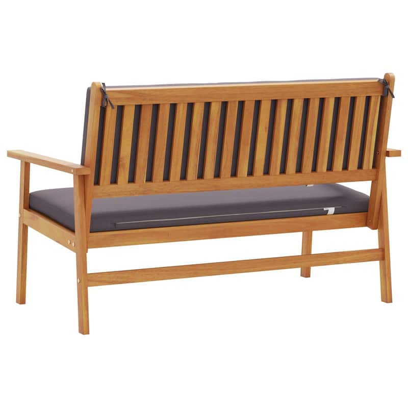 vidaXL Garden Bench with Cushions Solid Wood Acacia - 25.2 x 47.2 x 31.1