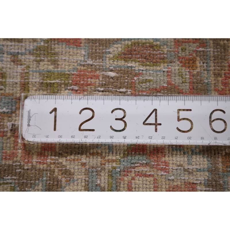 Distressed Muted Najafabad Persian Vintage Hand-Knotted Wool Carpet - 9'3" x 12'11"