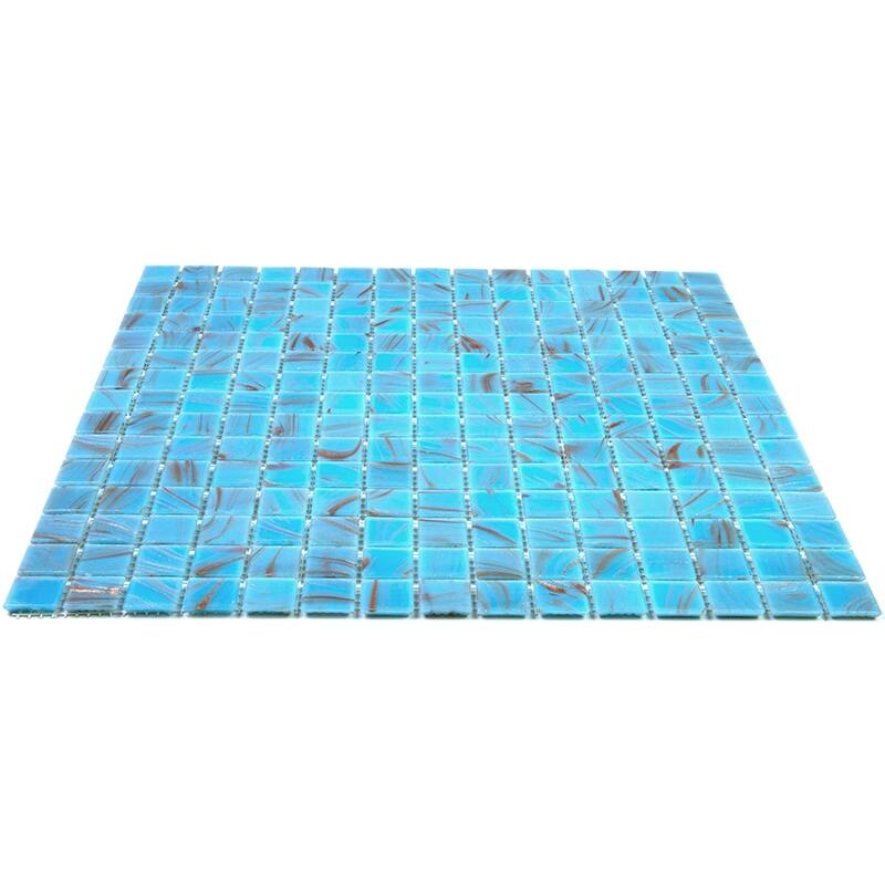 Apollo tile 12" x 12" Celestial Glossy Maya Blue Glass Tile (20 sq ft/case) - 20 Pack