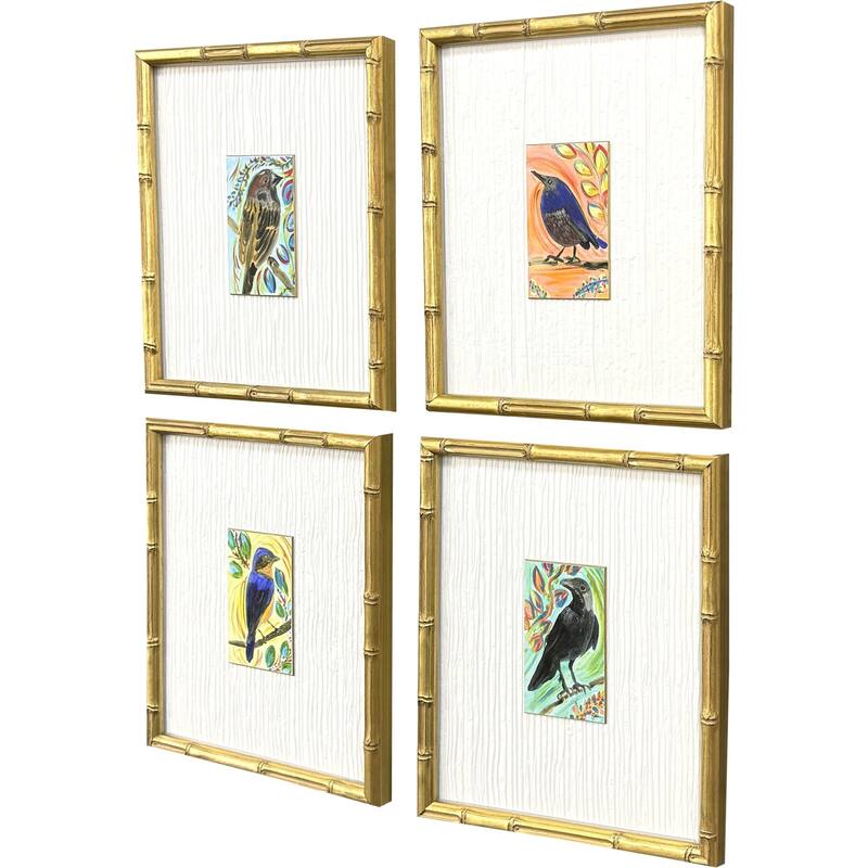 Paragon Sassy Birds Framed Art - Set of 4