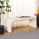 preview thumbnail 9 of 57, SAFAVIEH Tenko Modern Minimalist Glam Bench - 45" W x 18" D x 19" H Cream