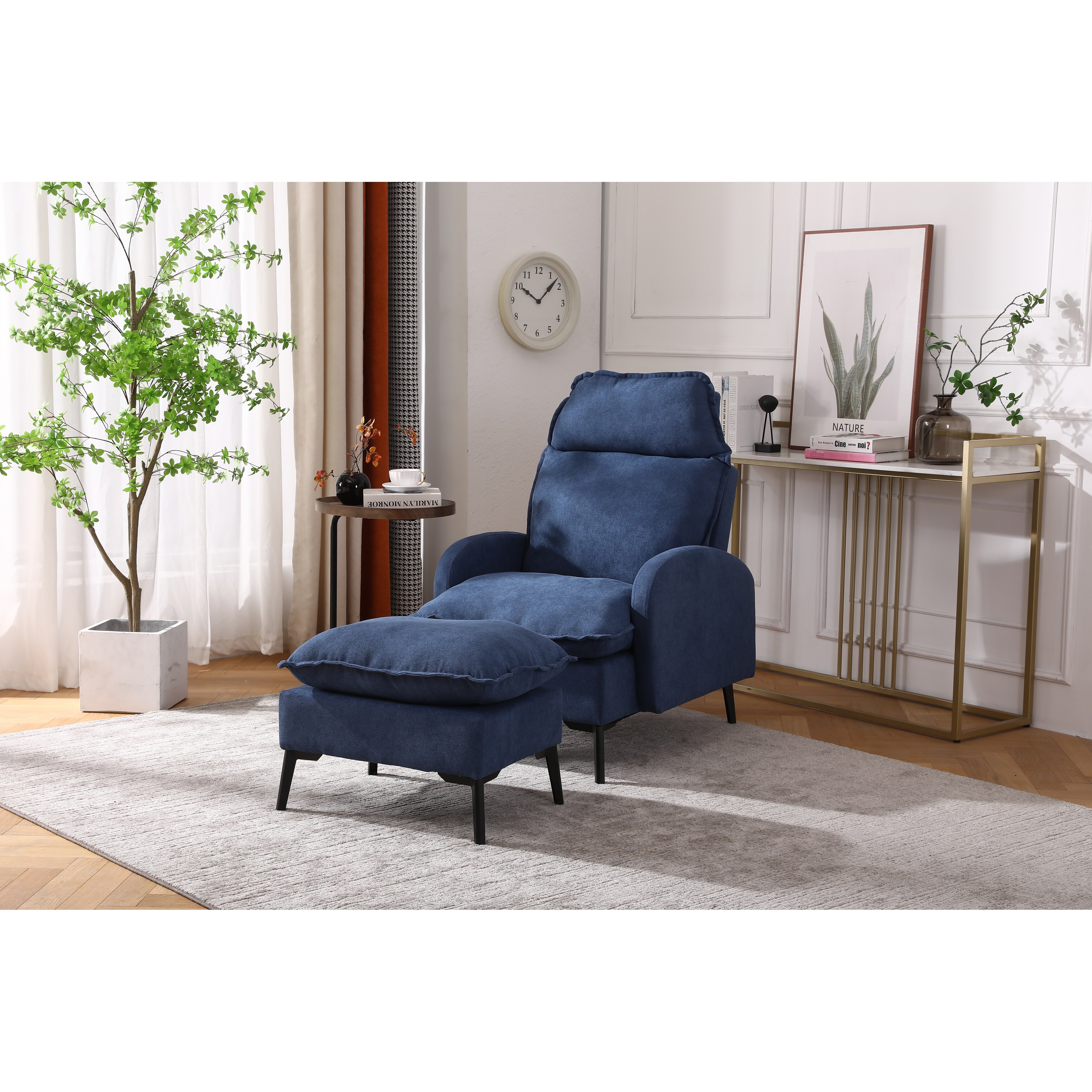 Dark blue online lounge chair