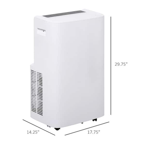 HOMCOM 12000 BTU Portable Air Conditioner with Cooling, Dehumidifying, Ventilating Function, White - 17.75''x14.25''x29.75''