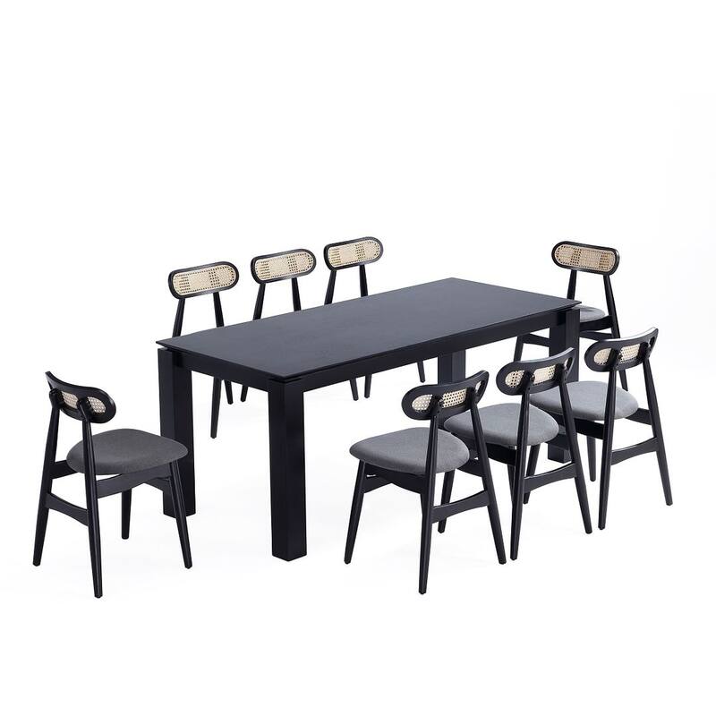 Manhattan Comfort Rockaway Colbert Modern 70.86 Solid Wood Dining Set