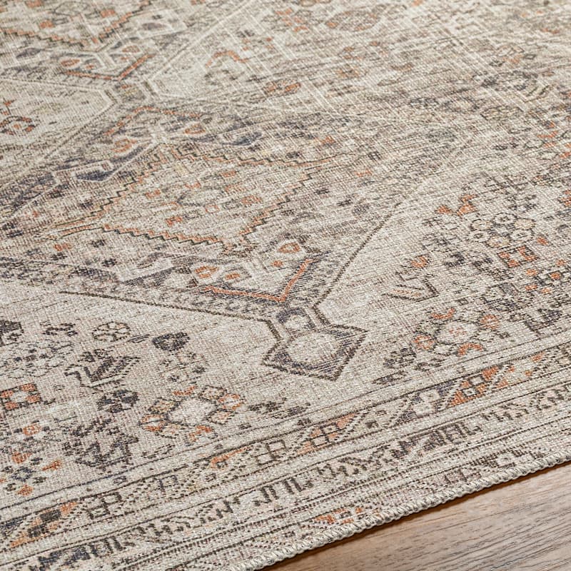 Livabliss Traditional Amelie Medallion Washable Area Rug