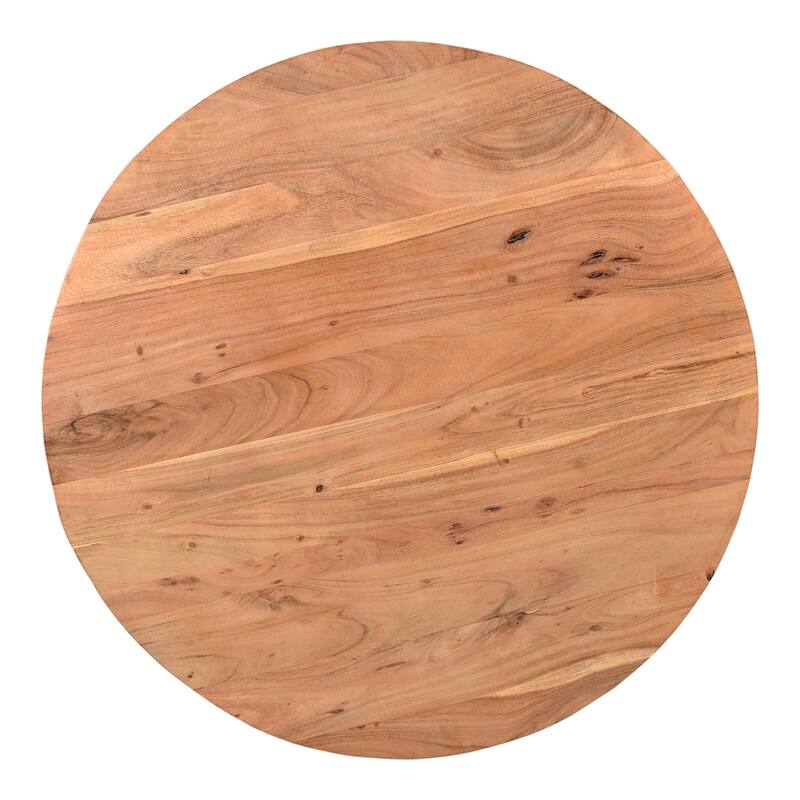 NADAAL STUDIOS Lenora Coffee Table, Round Solid Acacia Wood with Swivel Top and Storage, Natural Finish