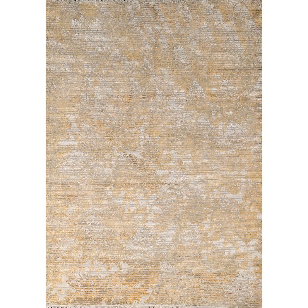 Striped Abstract Oriental Area Rug Hand-Knotted Wool Carpet - 5'6" x 7'9"