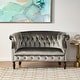 preview thumbnail 1 of 54, Milani Velvet Tufted Scroll Arm Loveseat by Christopher Knight Home grey