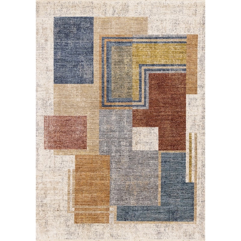 HomeRoots Geometric Modern Rectangle Area Rug - 5' X 8'