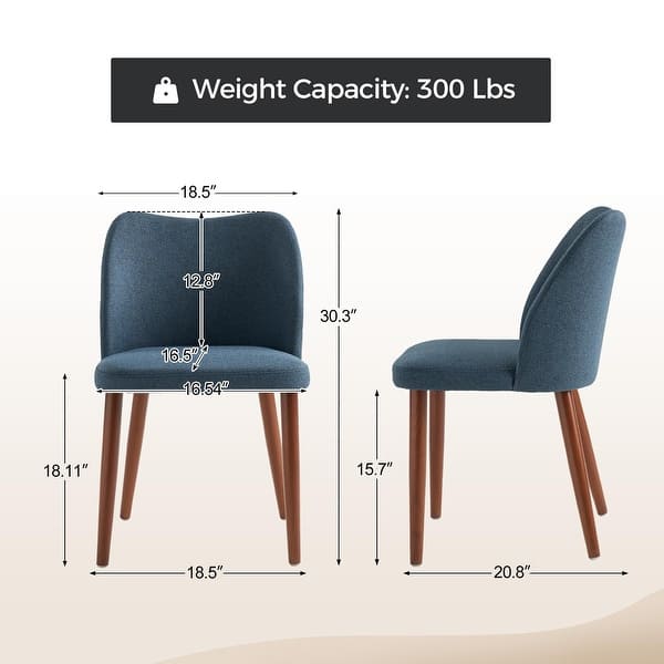 dimension image slide 3 of 9, HULALA HOME Melisa Solid Wood Dining Chair Set of 4