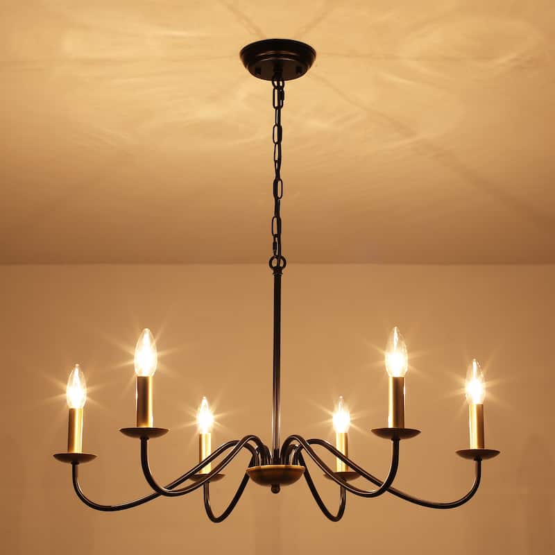 6-Light 27.55-inch Farmhouse Chandeliers for Living Room Foyer Hallway