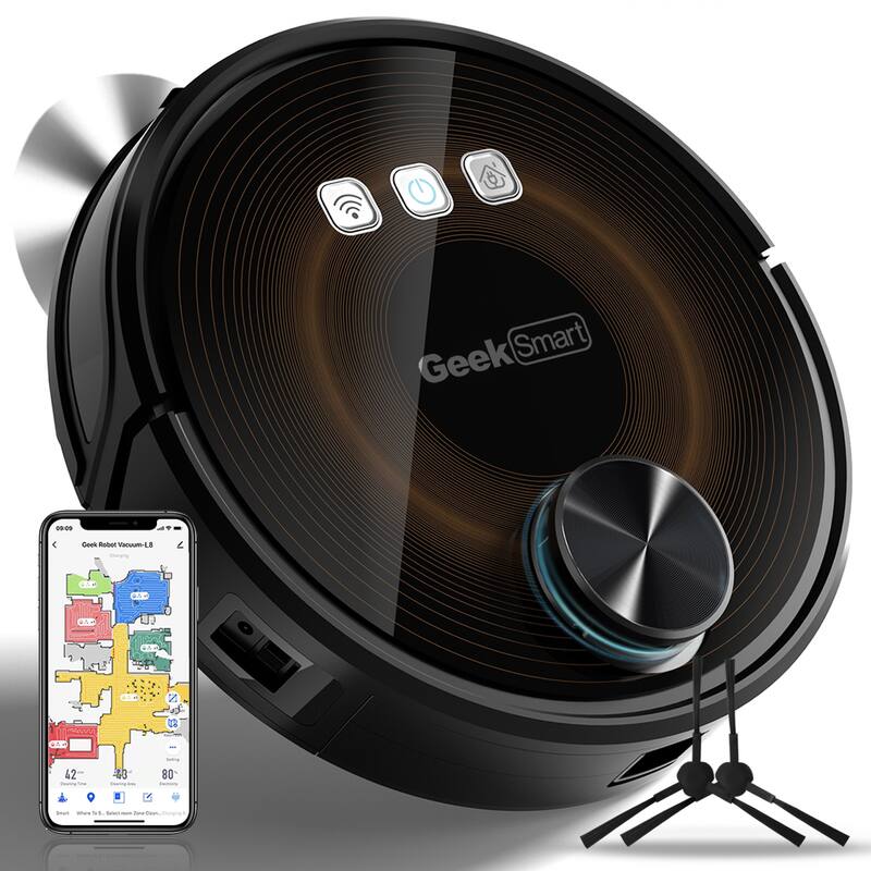 Anmytek LDS Navigation 2-in-1 Robot Vacuum Mop 2700 PA Max Suction Wi-Fi App for Pet Owners Larger Homes