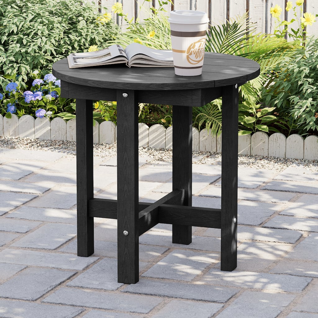 HDPE Outdoor Side Table, 220 lbs All-weather Patio End Table