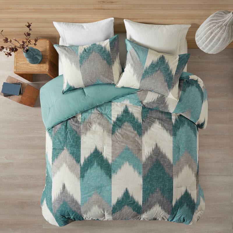 INK+IVY Alpine Aqua 3 Piece Comforter Mini Set