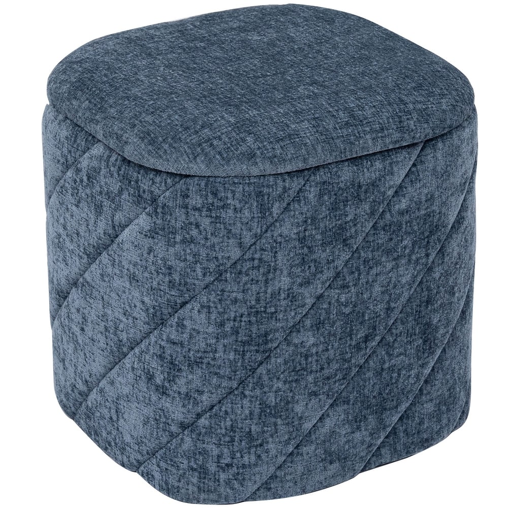 Aria Home Square Diagonal Tufted Storage Ottoman with Reversible Lid